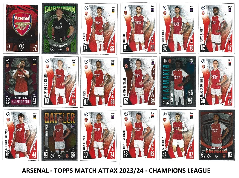 0. ARSENAL -  - KOMPLETT LAGSETT TOPPS MATCH ATTAX 2023/24