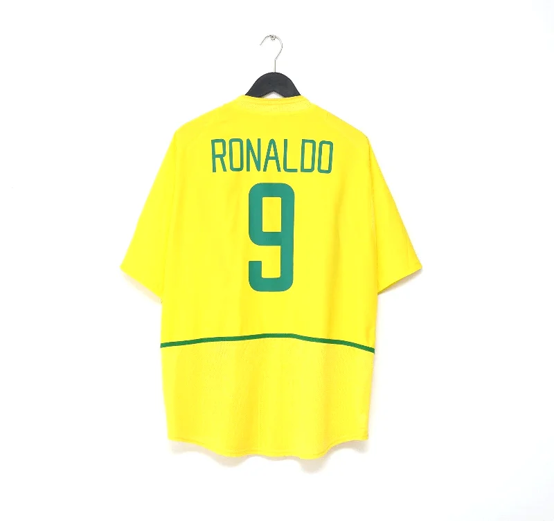 2002/04 RONALDO #9 Brazil Vintage Nike WC 2002 Home Football Shirt (XXL)