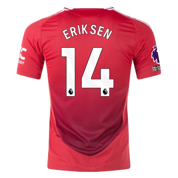 adidas Manchester United Authentic Chirstian Eriksen Home Jersey w/ EPL + No Room For Racism Patches 24/25 (MUFC Red/Bright Red)