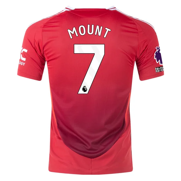 adidas Manchester United Authentic Mason Mount Home Jersey w/ EPL + No Room For Racism Patches 24/25 (MUFC Red/Bright Red)