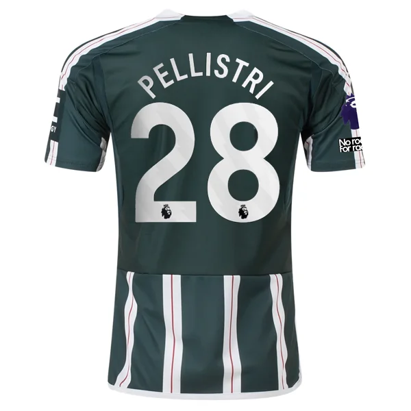 adidas Manchester United Facundo Pellestri Away Jersey w/ EPL + No Room For Racism Patches 23/24 (Green Night/Core White)