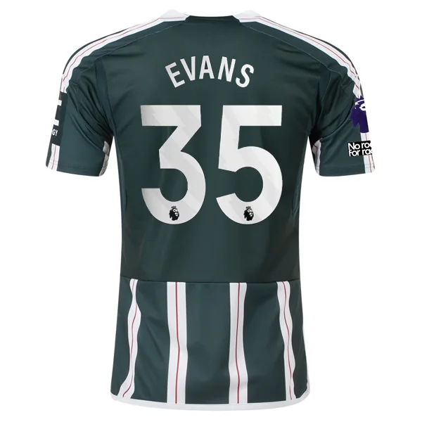 adidas Manchester United Johnny Evans Away Jersey w/ EPL + No Room For Racism Patches 23/24 (Green Night/Core White)