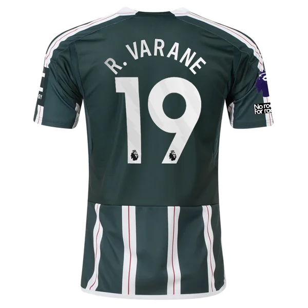 adidas Manchester United Raphael Varane Away Jersey w/ EPL + No Room For Racism Patches 23/24 (Green Night/Core White)