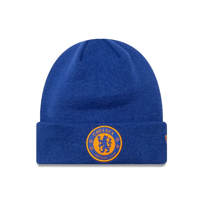 Chelsea FC Lion Crest Seasonal Blue Cuff Knit Beanie Hat