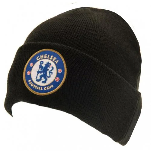 Chelsea FC Turn Up Black Knitted Hat