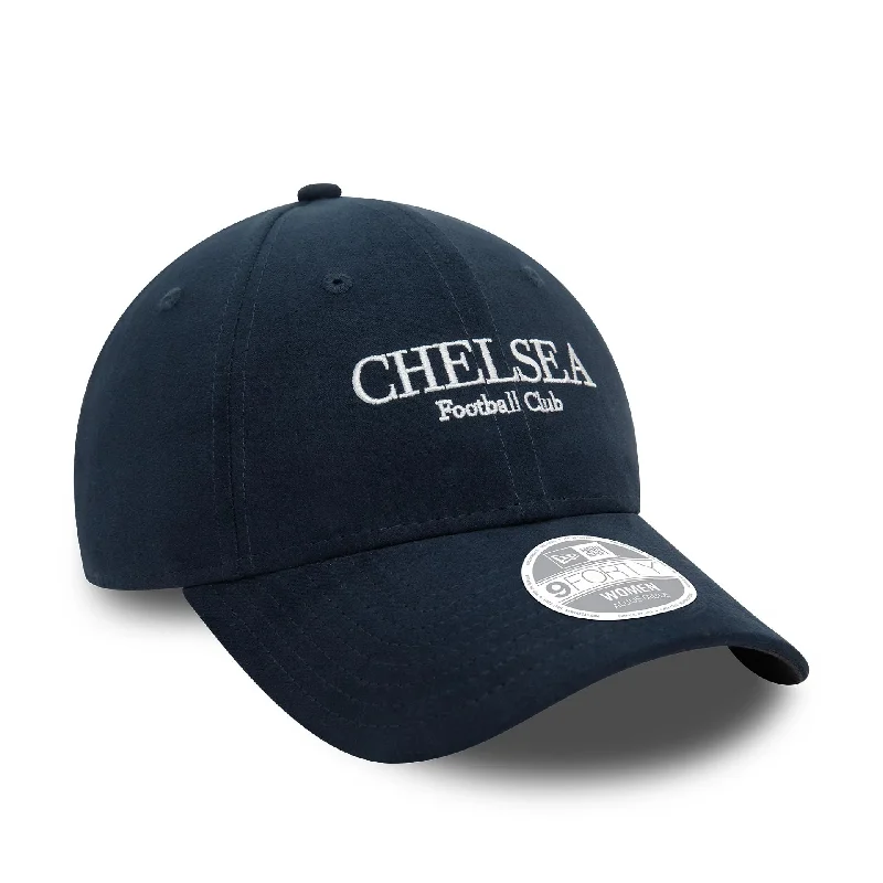 Chelsea FC Wordmark Womens Suede Navy 9FORTY Adjustable Cap