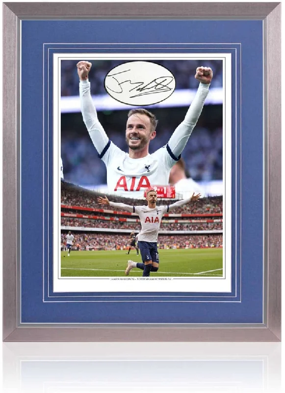 James Maddison Tottenham Hotspur Hand Signed 16x12" Montage COA