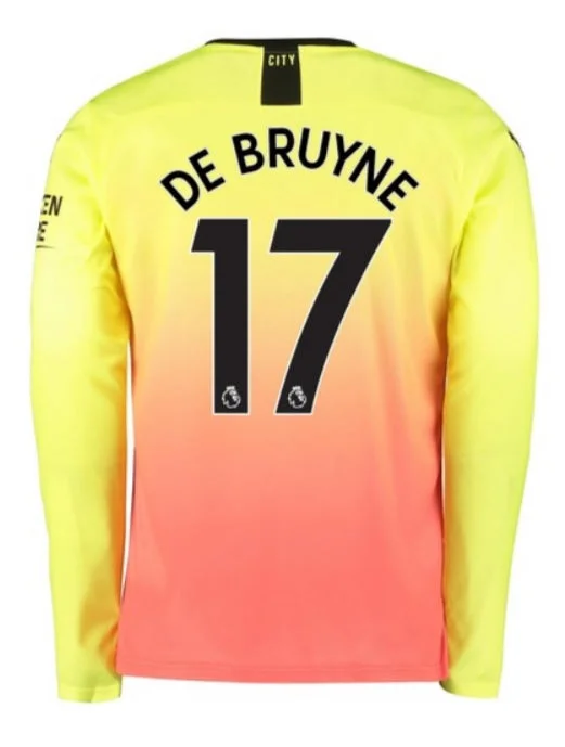 Kevin De Bruyne Manchester City Long Sleeve 19/20 Third Jersey