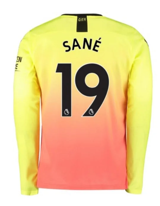 Leroy Sane Manchester City Long Sleeve 19/20 Third Jersey