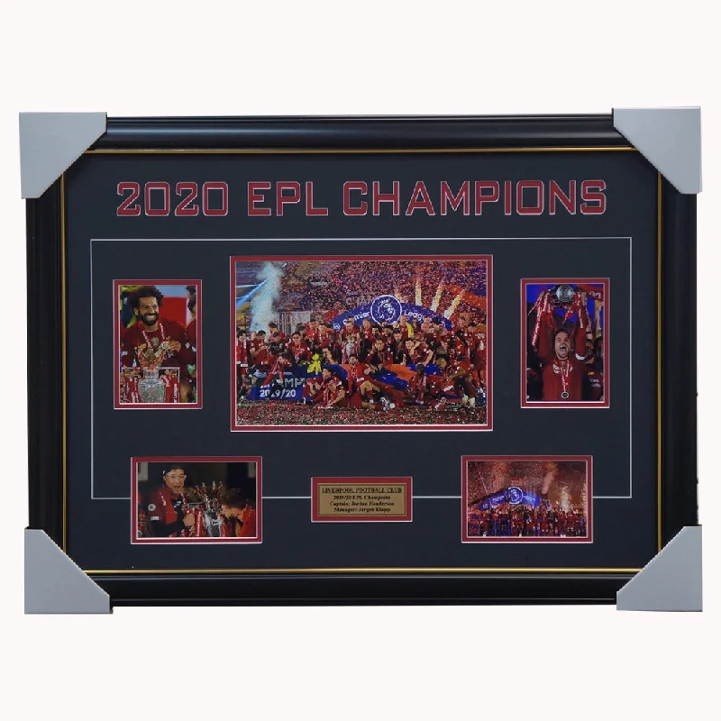 Liverpool 2020 Epl Champions Photo Collage Framed Salah Henderson - 4444