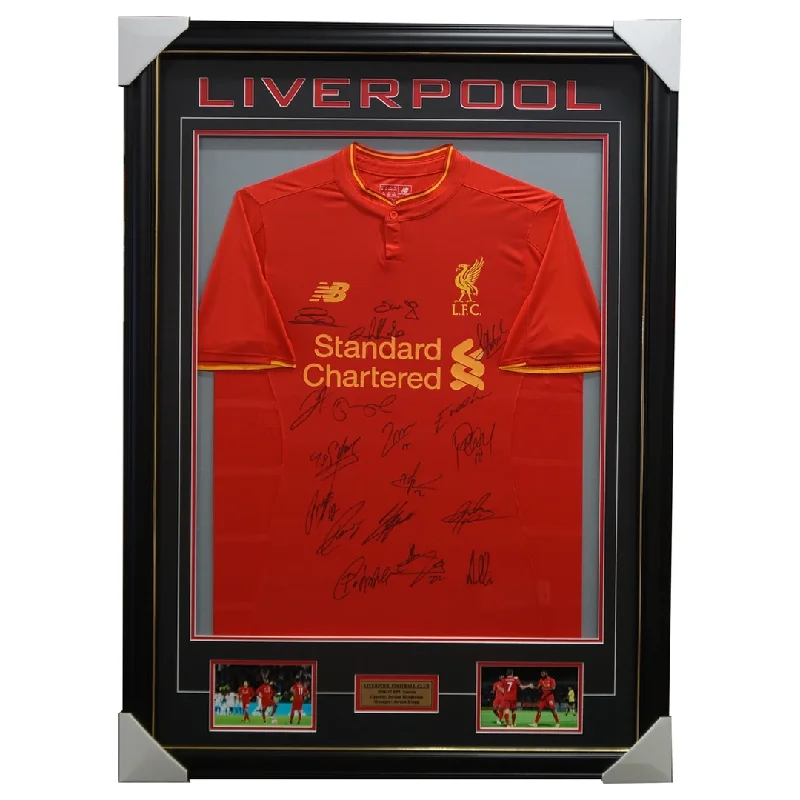 Liverpool Signed 2016/17 Team Signed Jersey Framed Klopp Milner - 2982