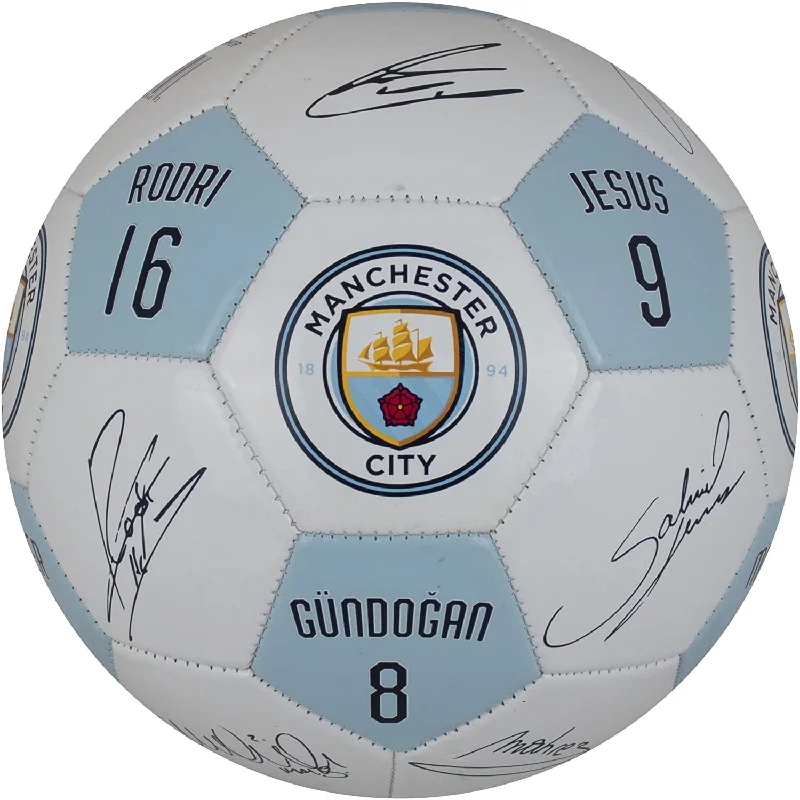 Manchester City FC Player Signatures Soccer Ball, Size 5, Maccabi Art