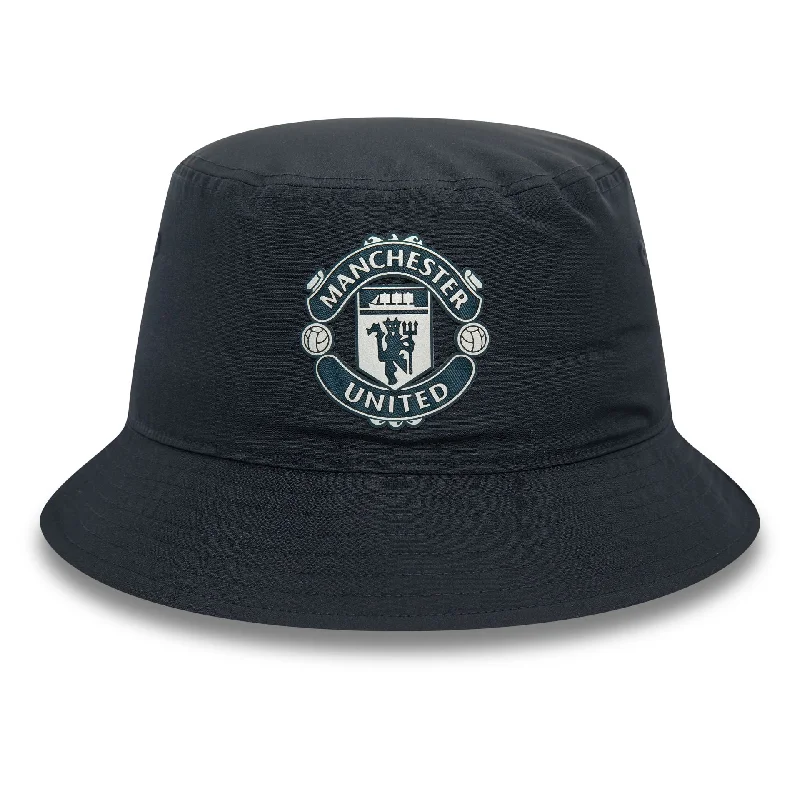 Manchester United FC Rubber Woven Navy Bucket Hat