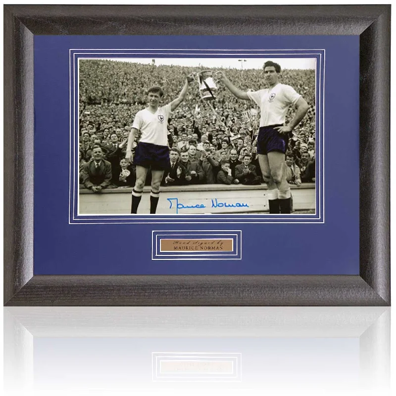 Maurice Norman Tottenham Hotspur Hand Signed 1962 FA Cup Photograph COA