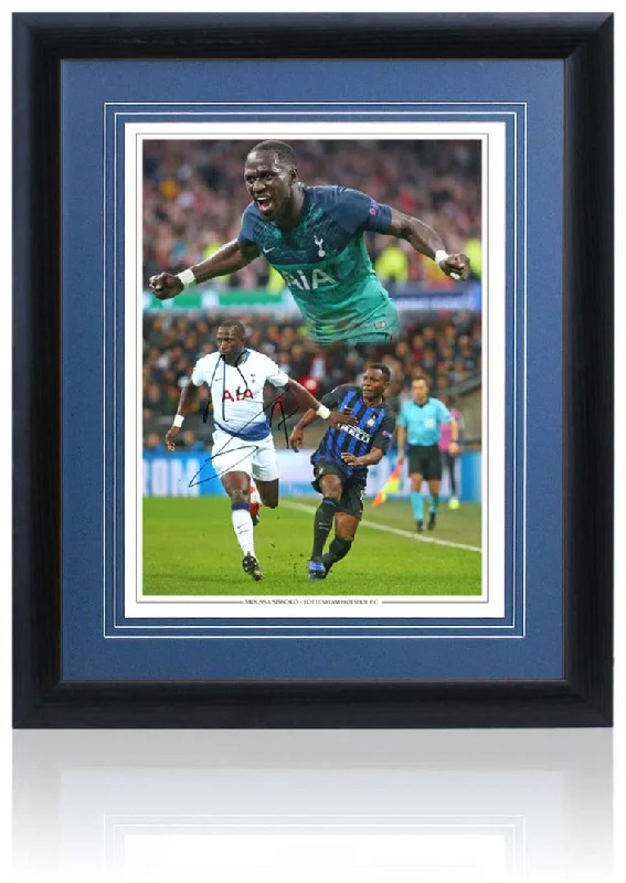 Moussa Sissoko Tottenham Hotspur Hand Signed 16x12'' Montage COA