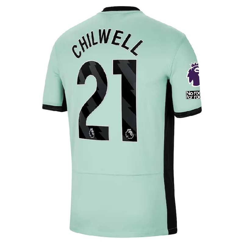 Nike Chelsea Ben Chilwell Third Jersey w/ EPL + No Room For Racism Patches 23/24 (Mint Foam/Black)