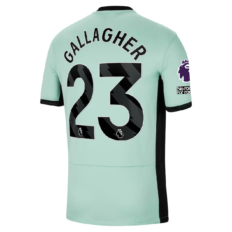 Nike Chelsea Connor Gallagher Third Jersey w/ EPL + No Room For Racism Patches 23/24 (Mint Foam/Black)