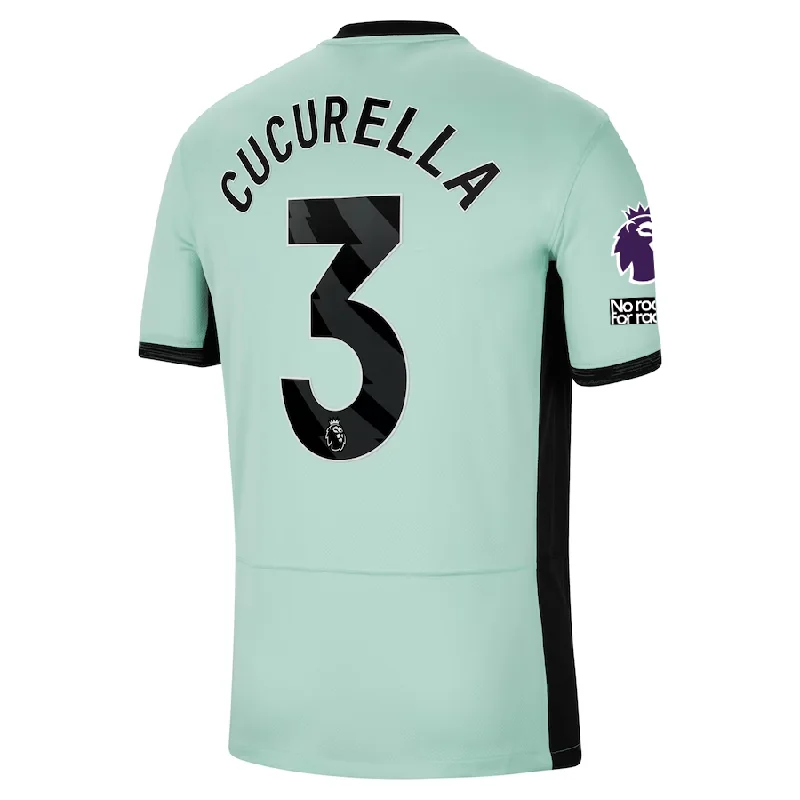 Nike Chelsea Marc Cucurella Third Jersey w/ EPL + No Room For Racism Patches 23/24 (Mint Foam/Black)