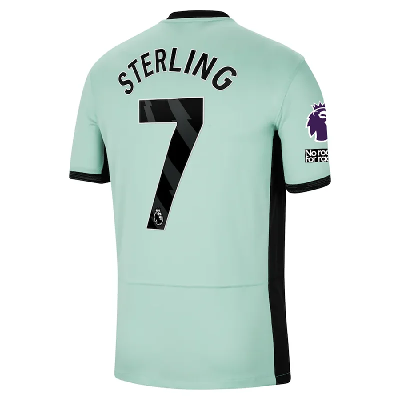 Nike Chelsea Raheem Sterling Third Jersey w/ EPL + No Room For Racism Patches 23/24 (Mint Foam/Black)