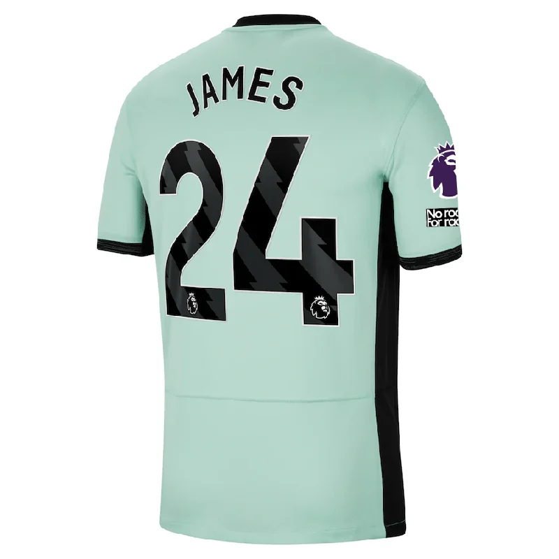 Nike Chelsea Reece James Third Jersey w/ EPL + No Room For Racism Patches 23/24 (Mint Foam/Black)