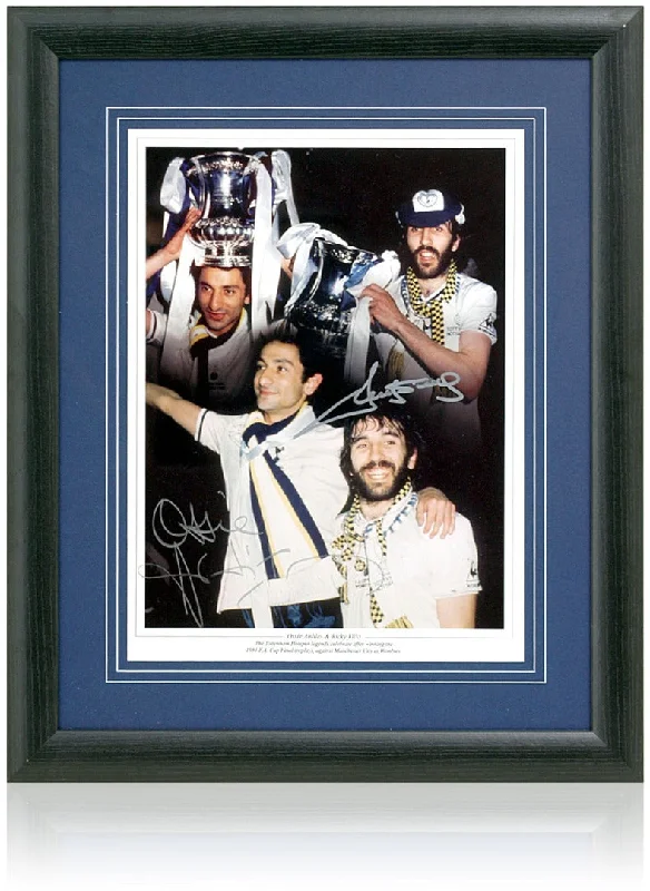 Ossie and Ricky Tottenham Hotspur Legends Hand Signed 16x12'' Montage COA