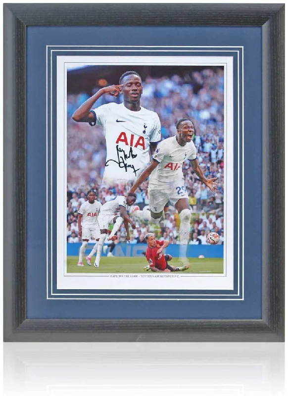 Pape Matar Sarr Tottenham Hotspur Hand Signed 16x12" Montage COA