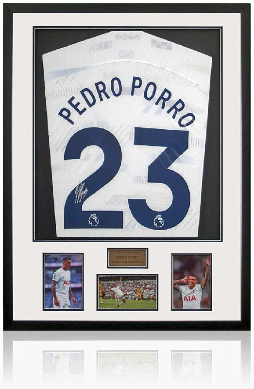 Pedro Porro Tottenham Hotspur Hand Signed Football Shirt AFTAL COA