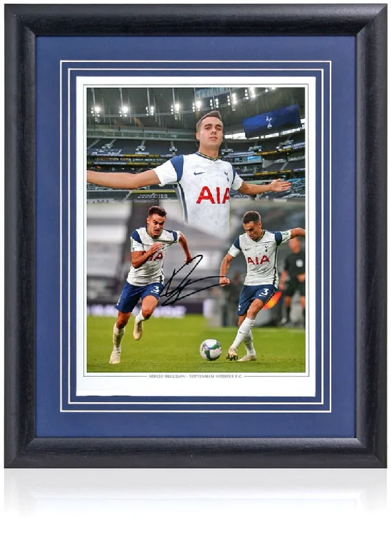 Sergio Reguilon Tottenham Hotspur Hand Signed 16x12'' Montage COA