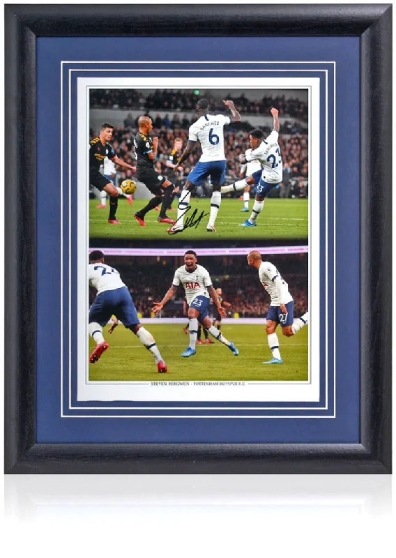 Steven Bergwijn Tottenham Hotspur Hand Signed 16x12'' Montage COA