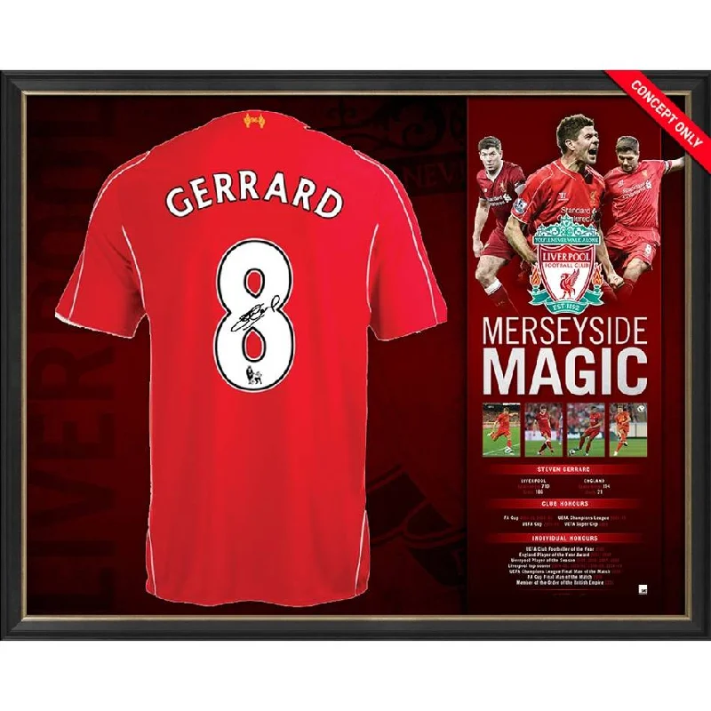 Steven Gerrard Signed Liverpool Epl No.8 Jersey Framed - 4476