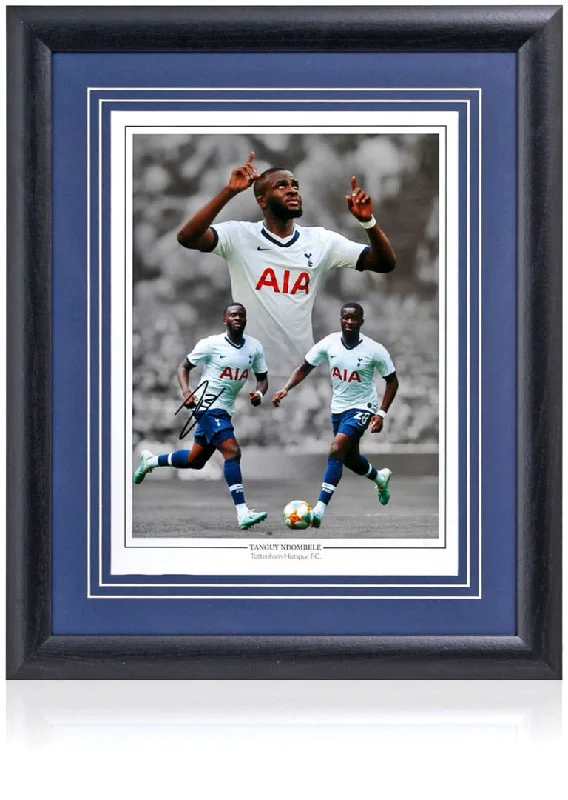 Tanguy Ndombele Tottenham Hotspur Hand Signed 16x12'' Montage COA