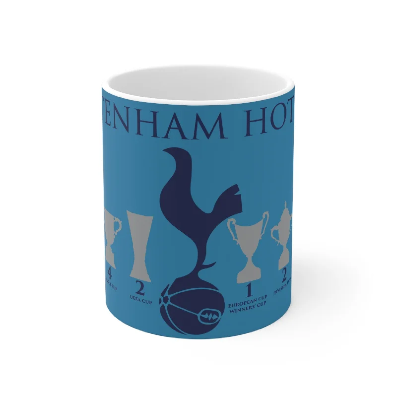 Tottenham Hotspur Trophies & Cockerel Mug - Cyan