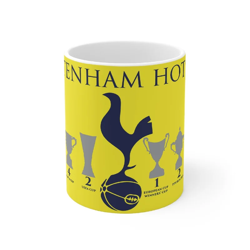 Tottenham Hotspur Trophies & Cockerel Mug - Yellow